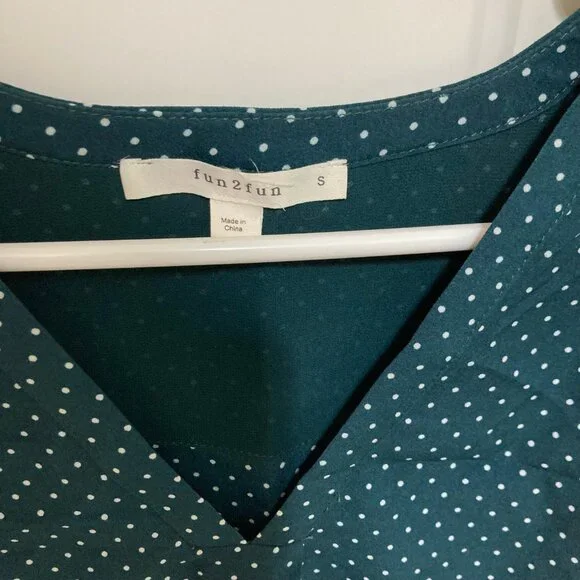 Fun2Fun Green Polka Dot Blouse - Picture 4 of 6